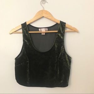 VELVET GREEN CROP TOP